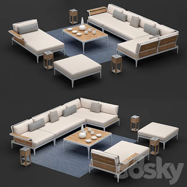 Outdoor furniture Ethimo collection Meridien 3DModel Outdoor furniture Ethimo collection Meridien 3DModel