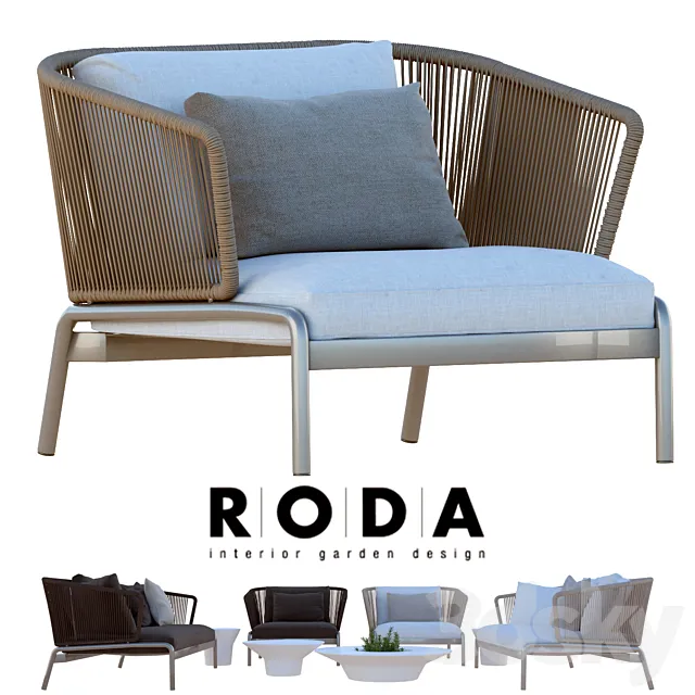 Outdoor furniture RODA SPOOL sofa 3D Model