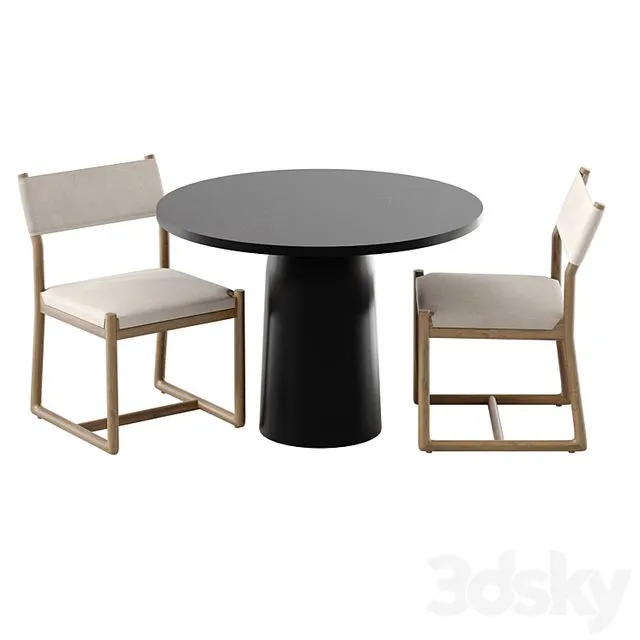 Outdoor furniture table and chairs for garden patio cafe Bilson outoor 3D Model Outdoor furniture table and chairs for garden patio cafe Bilson outoor 3D Model