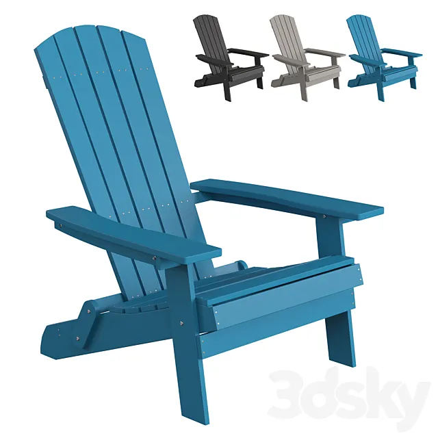 Outdoor garden Adirondack Chair All-Weather 3D Model