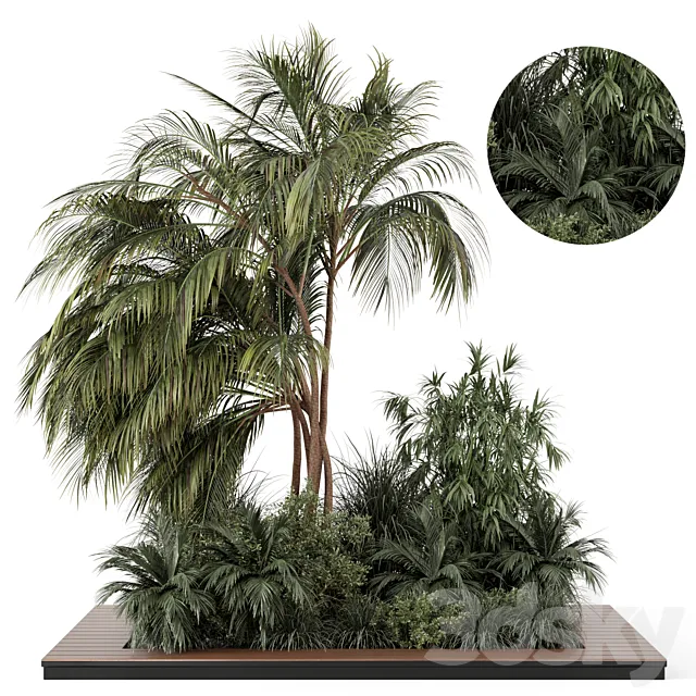 Outdoor Garden set bush and Tree – Garden Set 944 3DModel Outdoor Garden set bush and Tree – Garden Set 944 3DModel