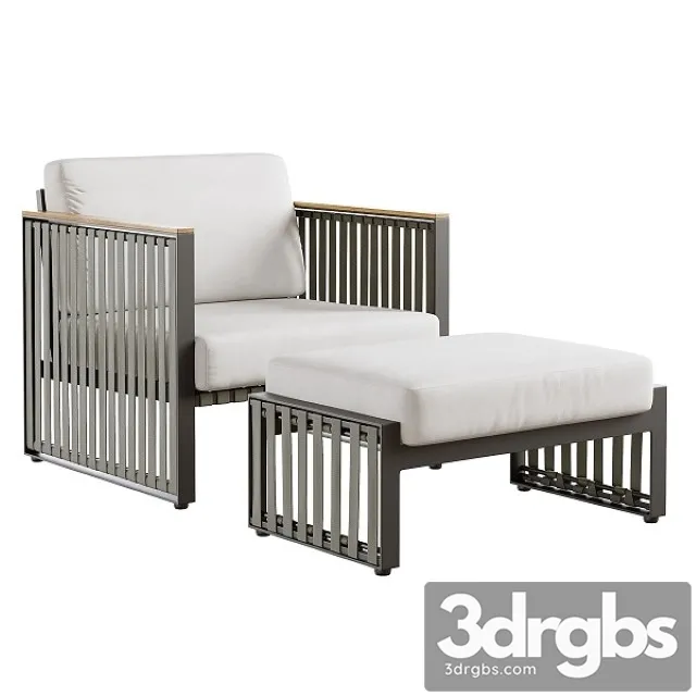 Outdoor Garden Wicker Woven Chair 3D Model Download