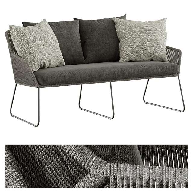 Outdoor garden wicker woven lounge sofa 4so accor 3D Model Outdoor garden wicker woven lounge sofa 4so accor 3D Model