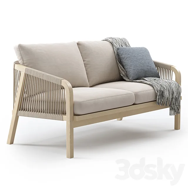 Outdoor Garden Woven Lounge 2 seater Sofa by Kettler 3D Model Outdoor Garden Woven Lounge 2 seater Sofa by Kettler 3D Model