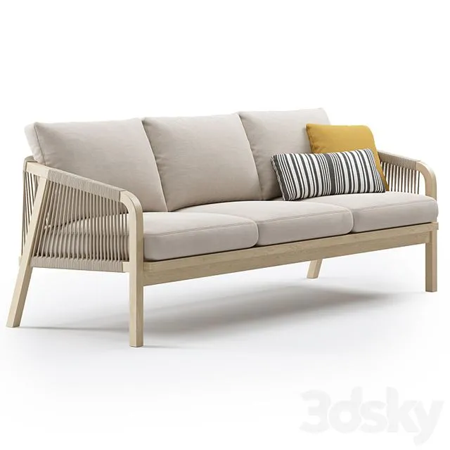 Outdoor Garden Woven Lounge 3 seater Sofa by Kettler 3D Model Outdoor Garden Woven Lounge 3 seater Sofa by Kettler 3D Model