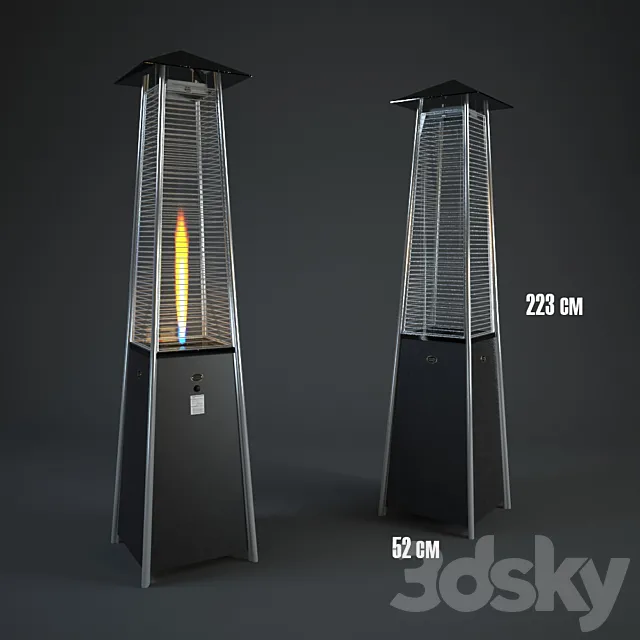 Outdoor gas heater FlameTower 3D Model Outdoor gas heater FlameTower 3D Model