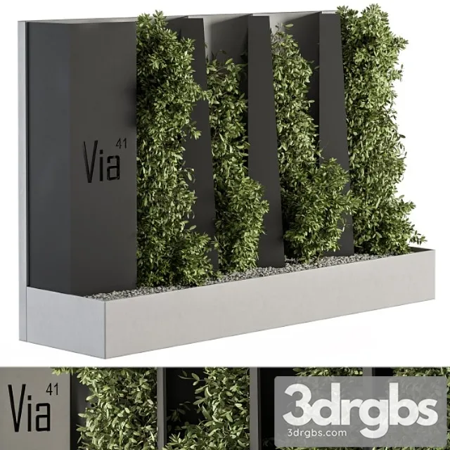 Outdoor green wall and fence – architecture element 44 3D Model Download