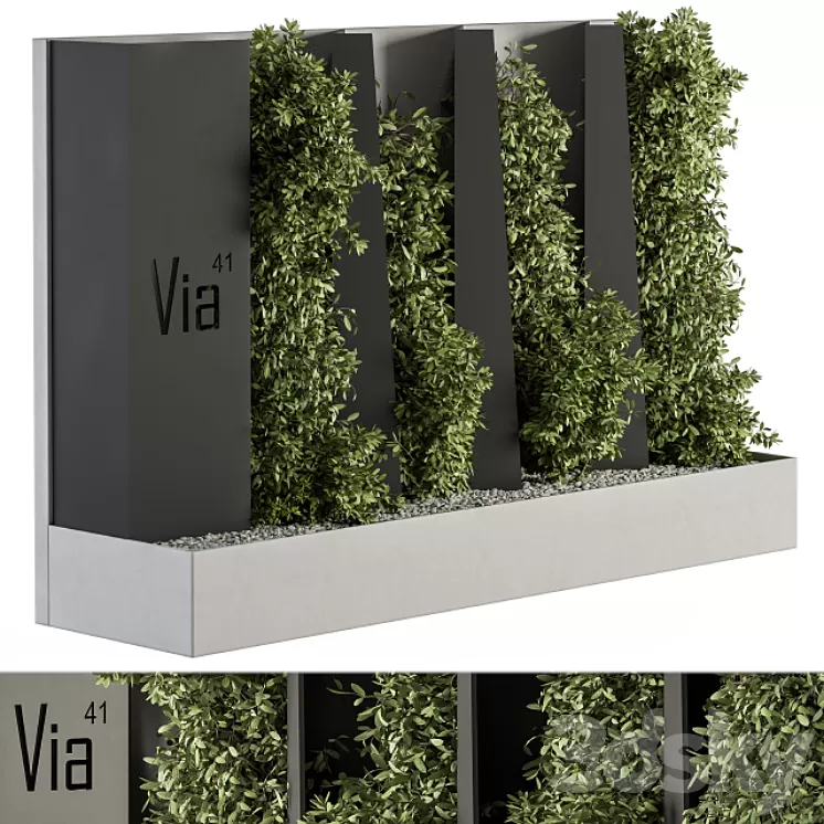 Outdoor Green Wall and Fence – Architecture Element 44 3D Model Outdoor Green Wall and Fence – Architecture Element 44 3D Model