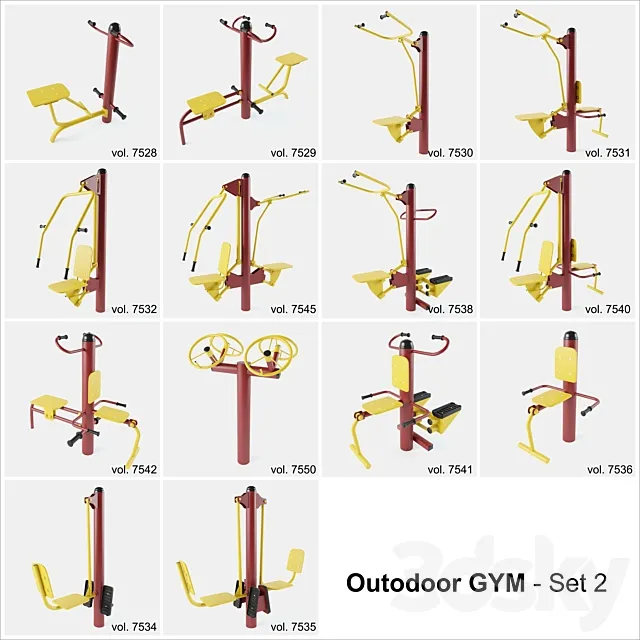 Outdoor Gym Set 2 3D Model