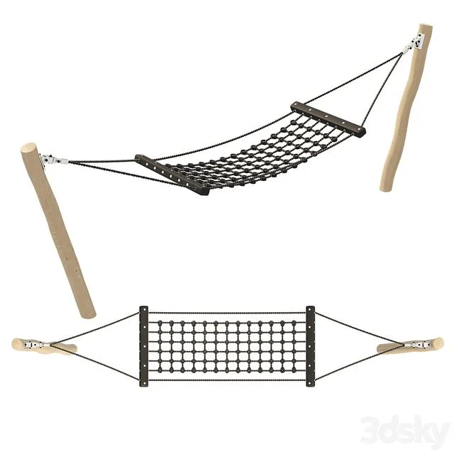 Outdoor hammock from Kompan 02 3D Model Outdoor hammock from Kompan 02 3D Model