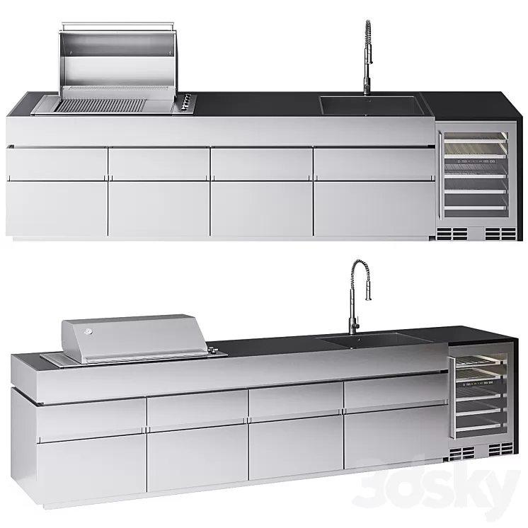 Outdoor Kitchen Island Fesfoc Krakatoa 3D Model Outdoor Kitchen Island Fesfoc Krakatoa 3D Model