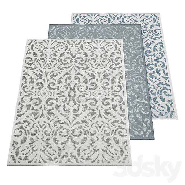 Outdoor Lady Bird Natural Gray Area Rug 3D Model
