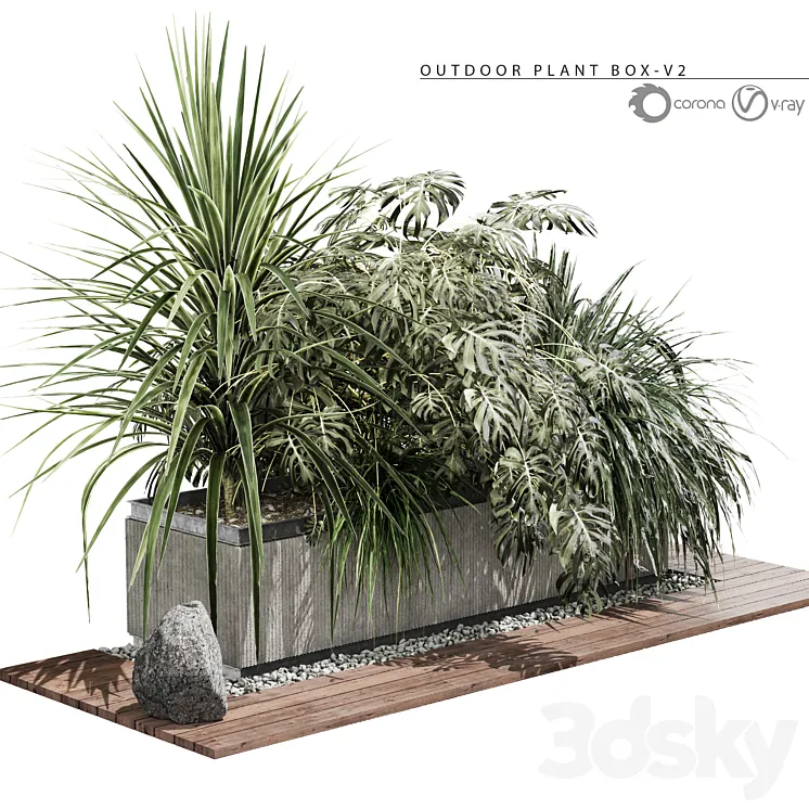 OUTDOOR PLANT BOX-V2 3D Model Free Download