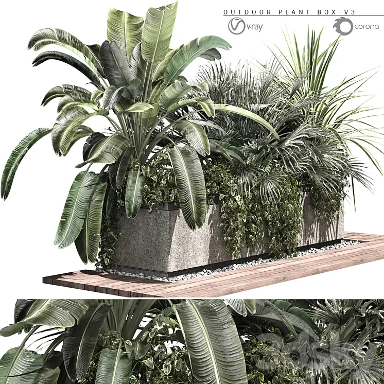 OUTDOOR PLANT BOX-V3 3D Model Free Download