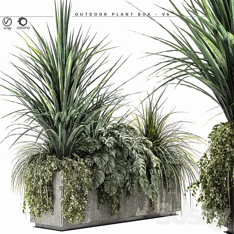 Outdoor Plant BOX-V6 3D Model Free Download