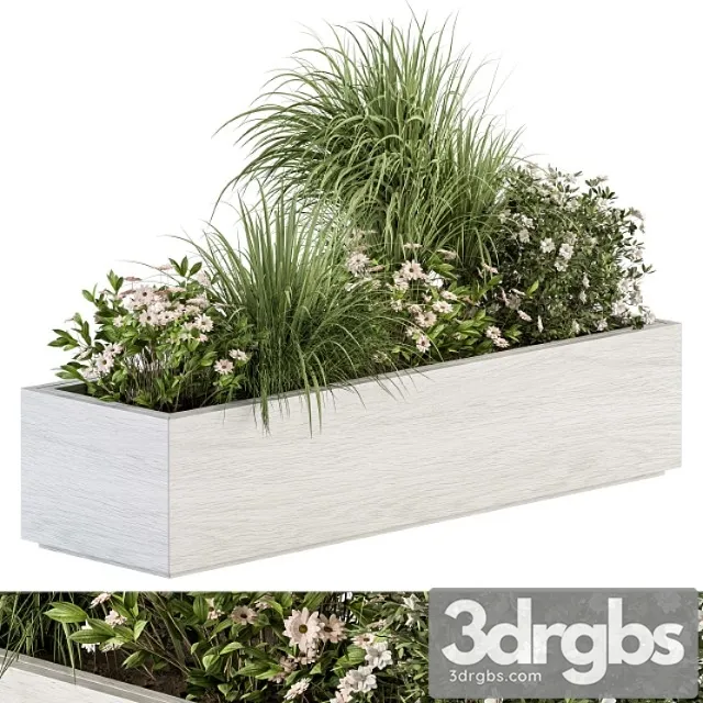 Outdoor Plant Set 290 Plant Box 3D Model Download
