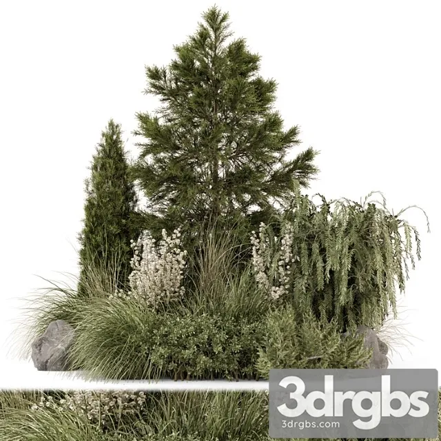 Outdoor Plants Bush Collection Bush Set 1578 3D Model Download