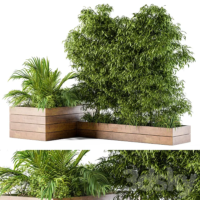 Outdoor Plants L Type Box 3D Model Outdoor Plants L Type Box 3D Model