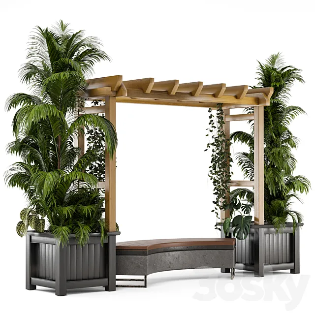Outdoor Plants on Pergola – Garden Set 138 3DModel