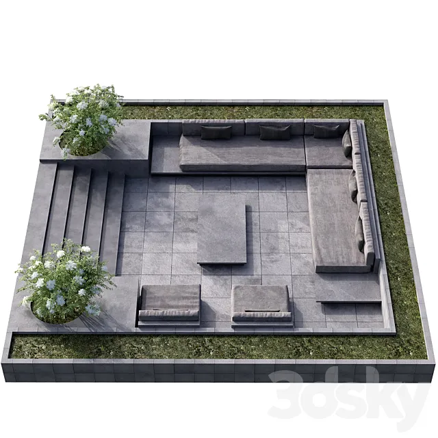 OUTDOOR SITTING AREA NO14 3D Model OUTDOOR SITTING AREA NO14 3D Model