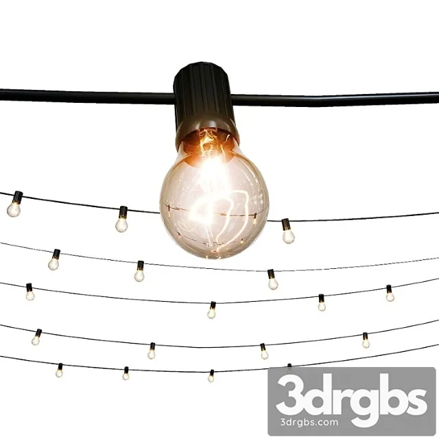 Outdoor String Lights for Patio Garden Backyard Wedding Party Christmas Lights 3D Model Download