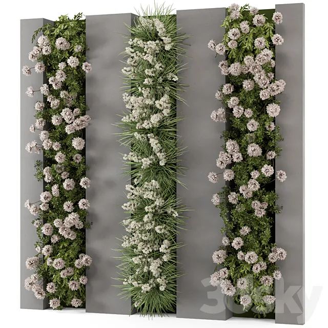Outdoor Wall Vertical Garden Set – Set 1082 3D Model Outdoor Wall Vertical Garden Set – Set 1082 3D Model