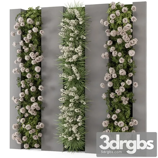 Outdoor Wall Vertical Garden Set Set 1082 3D Model Download