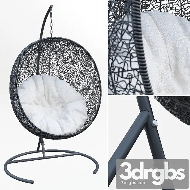 Outdoor Wicker Swing Chair 3D Model Download