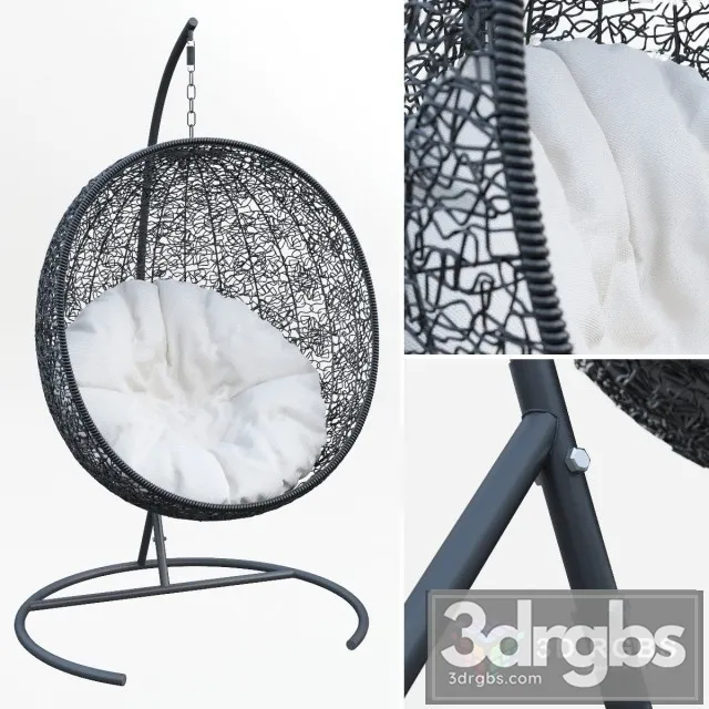 Outdoor Wicker Swing Chair 3D Model Download