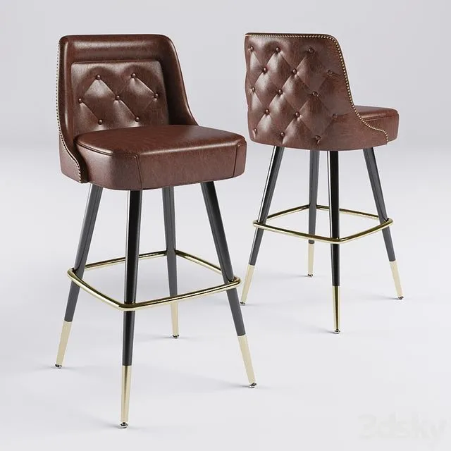 Outlined Bar Lounger 3D Model