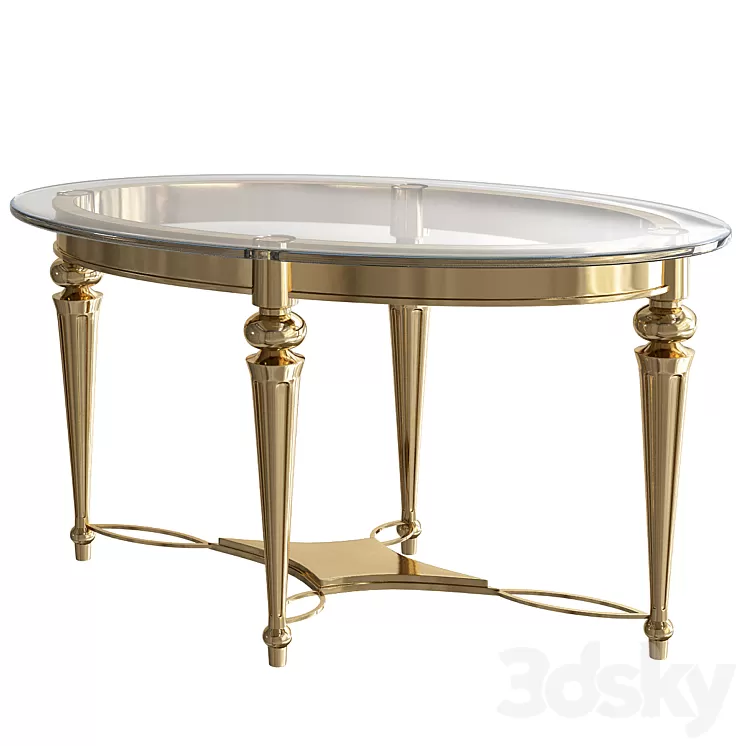 Oval Cocktail Table Galloway 3D Model Oval Cocktail Table Galloway 3D Model