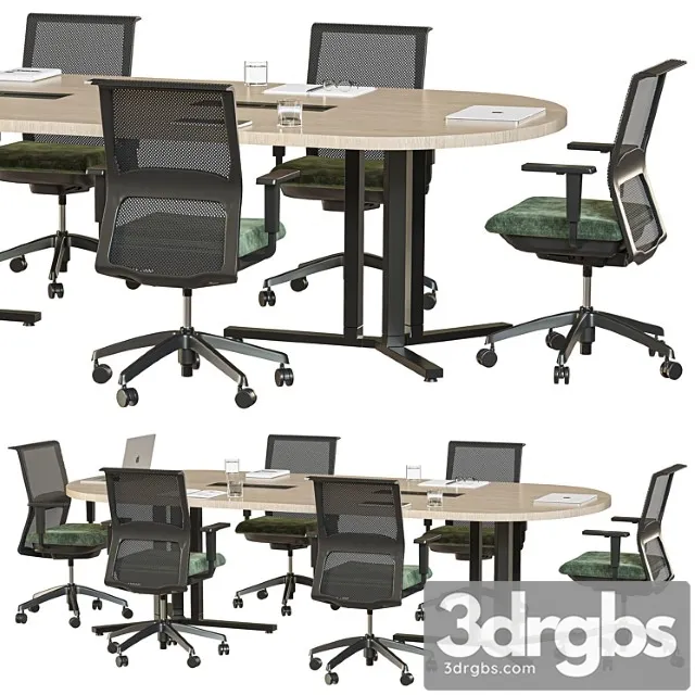 Oval Conference Table 3 3D Model Download
