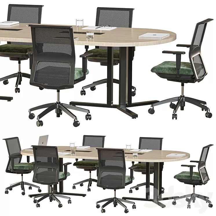 oval conference table 3D Model