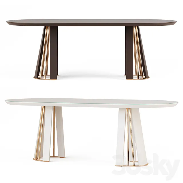 Oval Dining Table Enza Home “vienna” 3D Model