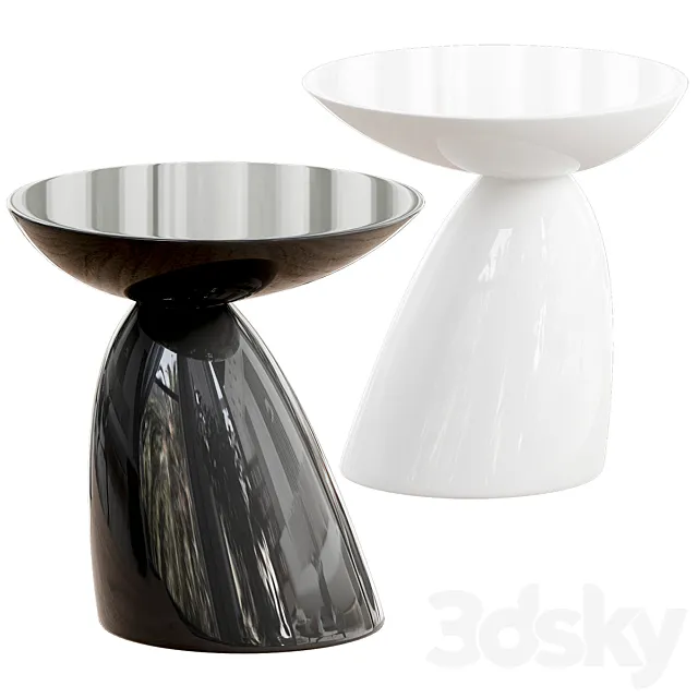 Oval End Side Table in Black by Mod Decor 3DModel