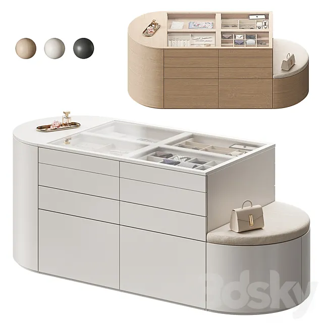 Oval island for dressing room NG14 3D Model