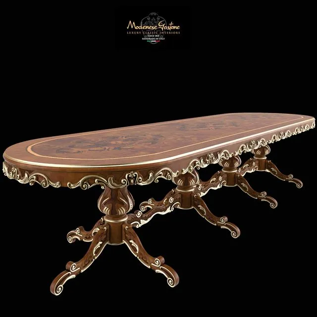 Oval table Modenese Gastone Art 12137 3D Model Oval table Modenese Gastone Art 12137 3D Model