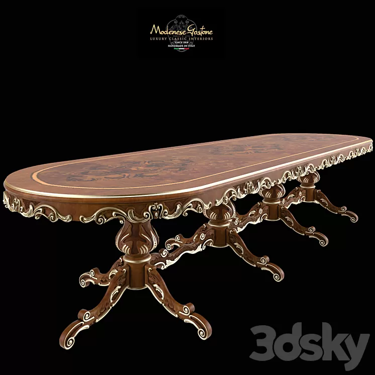 Oval table Modenese Gastone Art 12137 3D Model Oval table Modenese Gastone Art 12137 3D Model