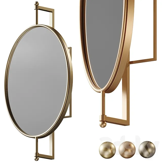 Oval Wall Mirror by Everly Quinn 3D Model