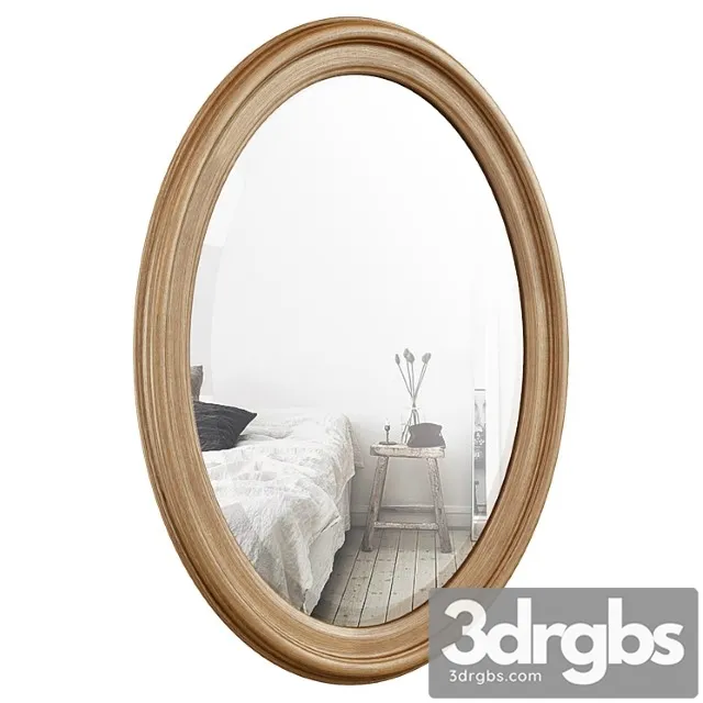 Oval wood wall mirror dbhc4231 3D Model Download