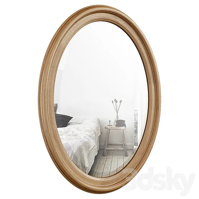 Oval Wood Wall Mirror DBHC4231 3DModel Oval Wood Wall Mirror DBHC4231 3DModel