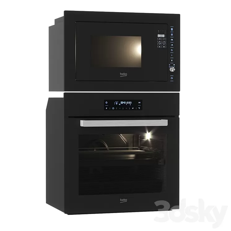 Oven and Microwave Beko MGB25333BG BIM24400ZGCS 3D Model Free Download