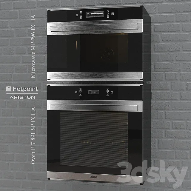 Oven FI7 891 – Microwave MP 796 by HotPoint 3DModel