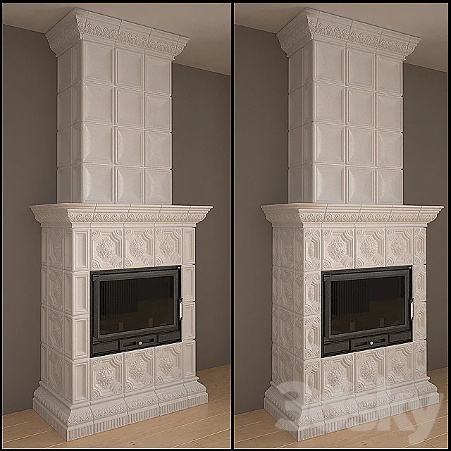 Oven – fireplace with tiles 3DModel