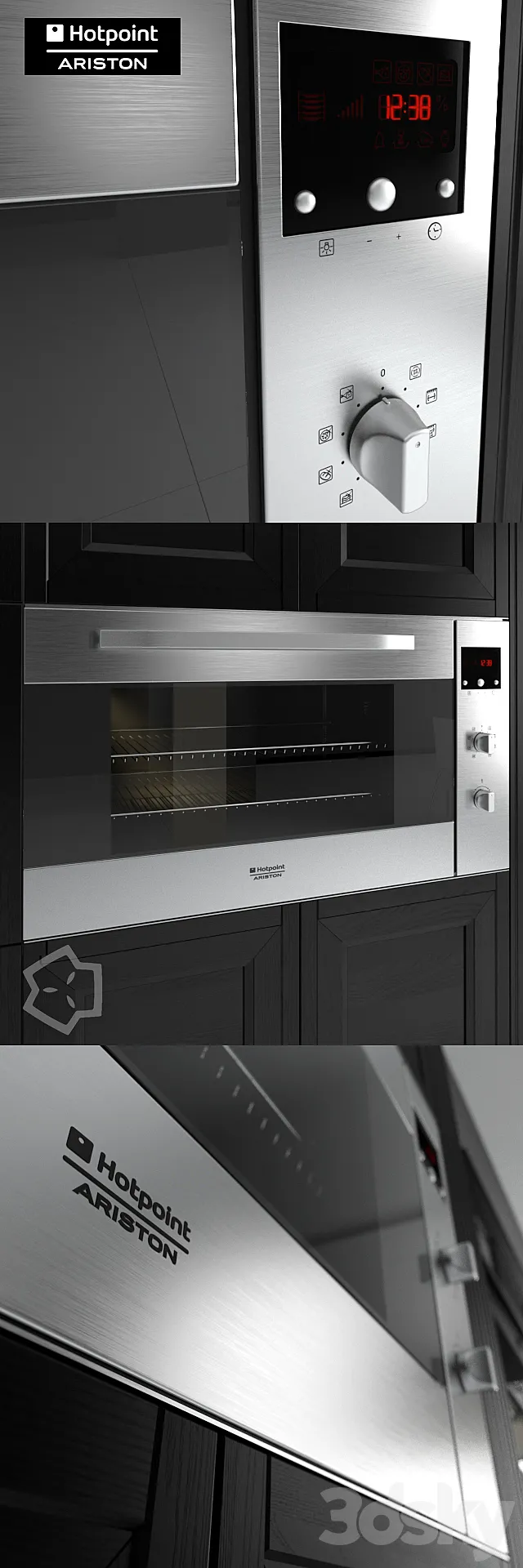 oven MH 99.1 IX HA S by Hotpoint Ariston 3D Model