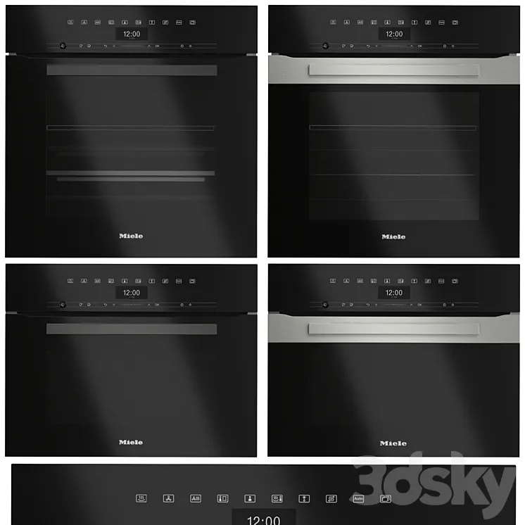 Oven set MIele 2 3D Model Free Download