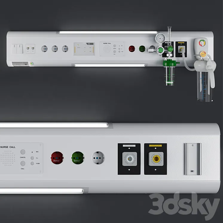 Over bed console unit – Hospital Equipment 22 3D Model Free Download