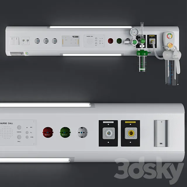 Over bed console unit – Hospital Equipment 22 3D Model