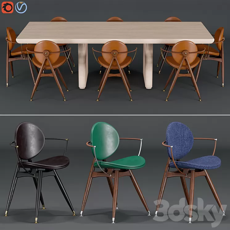 overgaard & dyrman chair and table 3D Model overgaard & dyrman chair and table 3D Model