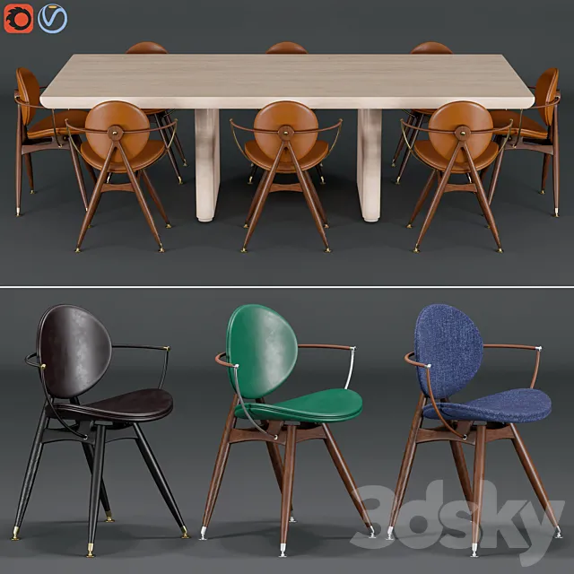 overgaard & dyrman chair and table 3DModel overgaard & dyrman chair and table 3DModel
